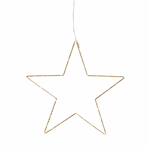Lights4fun Gold Metal Star Christmas Window Hanging Decoration, Height: 34 cm – 2