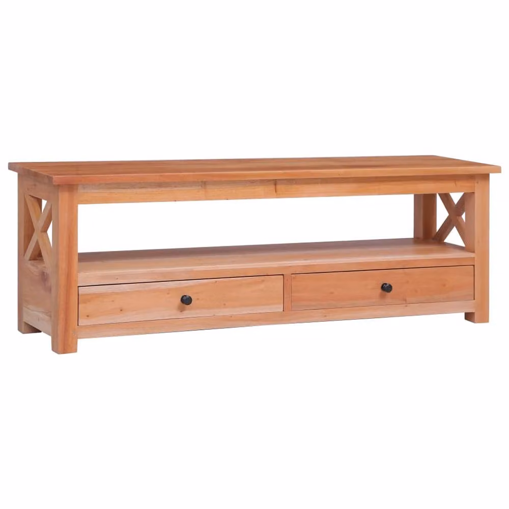 Berkfield Home Solid Mahogany Wood TV Cabinet in Brown, W/D/H: 120 x 30 x 40 cm – 2