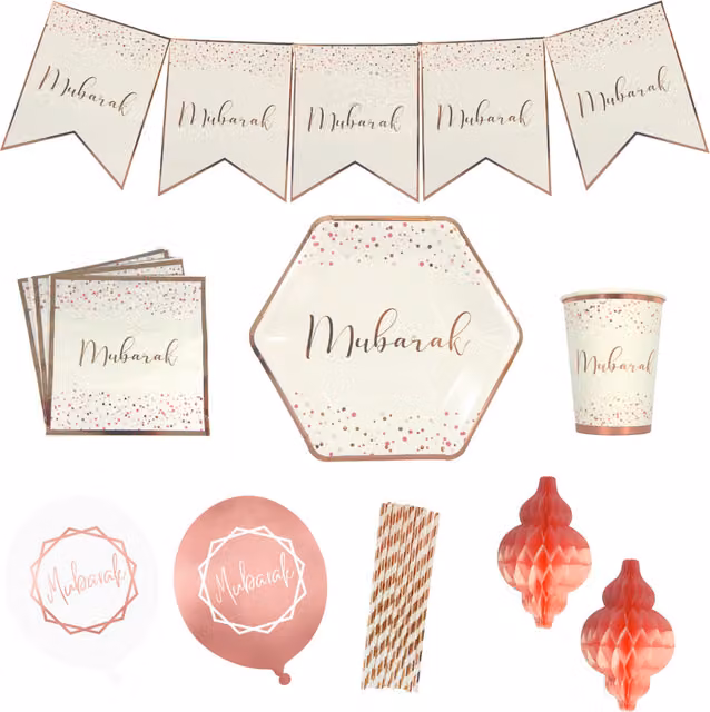 Peacock Supplies Party In A Box Mubarak WRG White Dotted Paper Childrens Party Set