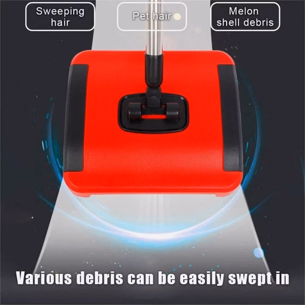 Nordara Manual Multi-functional Carpet Sweeper in Red, W: 100 cm, D: 80 cm, H: 110 cm – 4