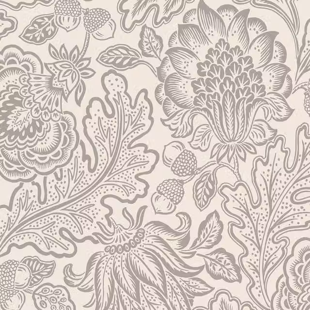 Belgravia Fernhurst Floral Trail Botanical Wallpaper in Silver