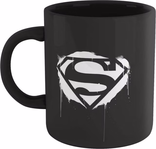 Official Superman Core Graffiti Ceramic Mug - Black