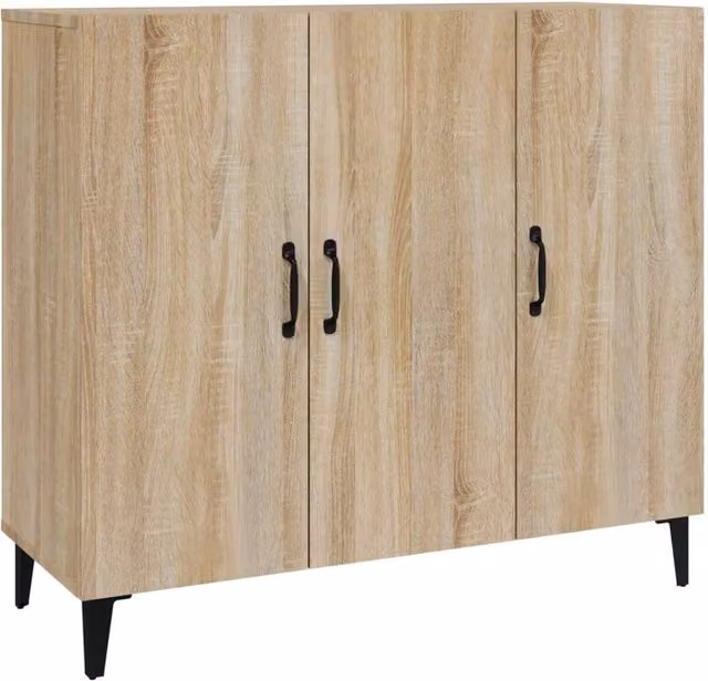 Berkfield Home Sonoma Oak Sideboard in Brown, W/D/H: 90 x 34 x 80 cm
