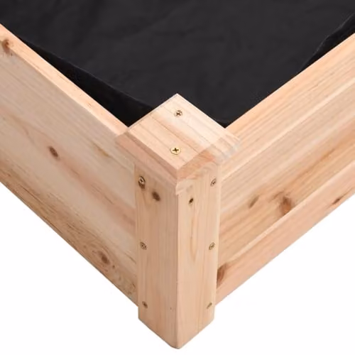 vidaXL Wooden Raised Bed with Liner in Natural Brown, W/D/H: 120 x 60 x 25 cm – 4