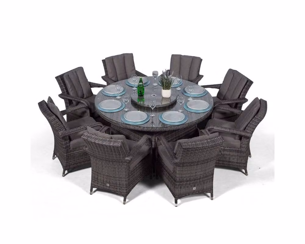 Thats Furniture Arizona Round 8 Seater Rattan Patio Dining Set in Grey – 1