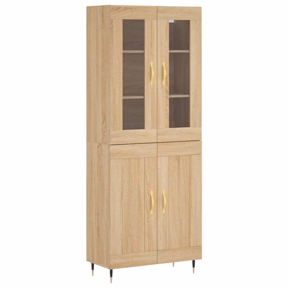 Berkfield Home Sonoma Oak Highboard in Beige, W/D/H: 69.5 x 34 x 180 cm – 3