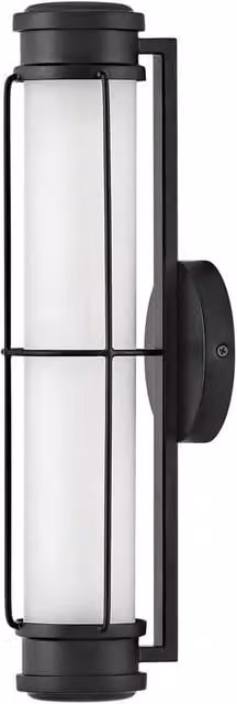 Netlighting Saylor Small Integrated LED Wall Light in Matte Black with 3000K Warm White Light and IP44 Rating