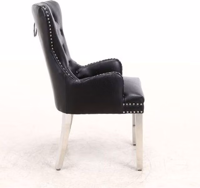 Modernique Set of 2 Rebecca Black Synthetic Leather Aire Chairs