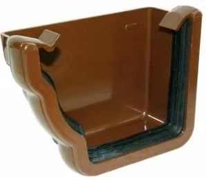 FloPlast Ogee Gutter External Stopend Left Hand, Brown, 110mm x 80mm