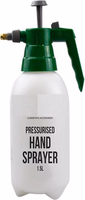 UMKY 1.5L Manual Pressurised Handheld Spray Bottle with Adjustable Nozzle, White