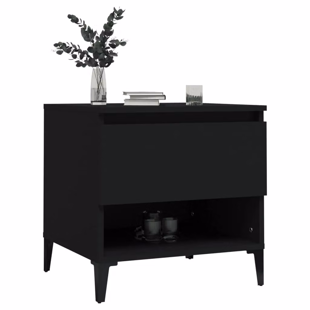 Berkfield Home Black Industrial Side Table in Engineered Wood, W/D/H: 50 x 46 x 50 cm – 3