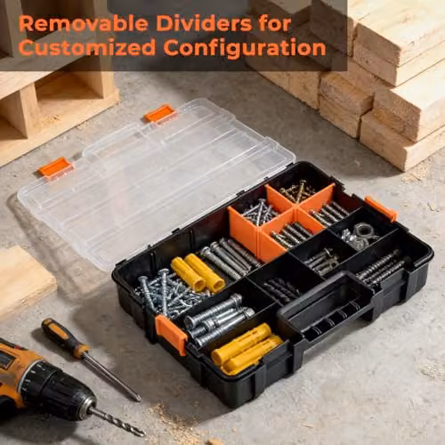 Simpa Professional Heavy Duty DIY Organiser Storage Box Set of 3 in Black – 10