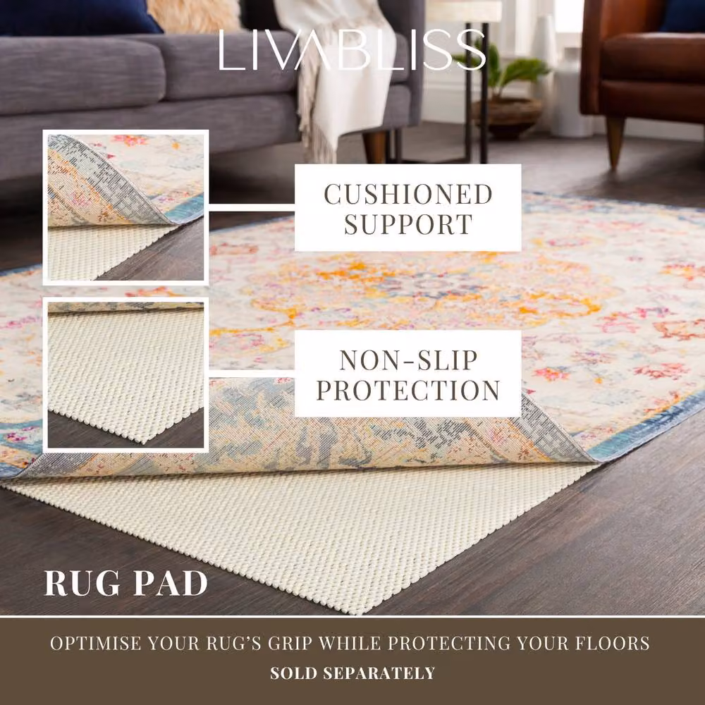 Livabliss Becki Owens Penny Vintage Boho Fringe Rug in Beige, W: 200 cm, D: 275 cm – 3