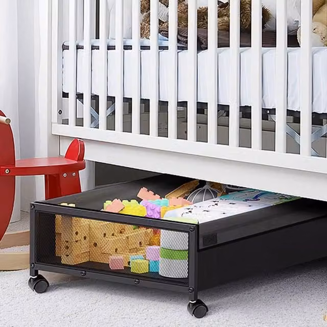 EONLION Underbed Storage Box on Wheels in Black – 1