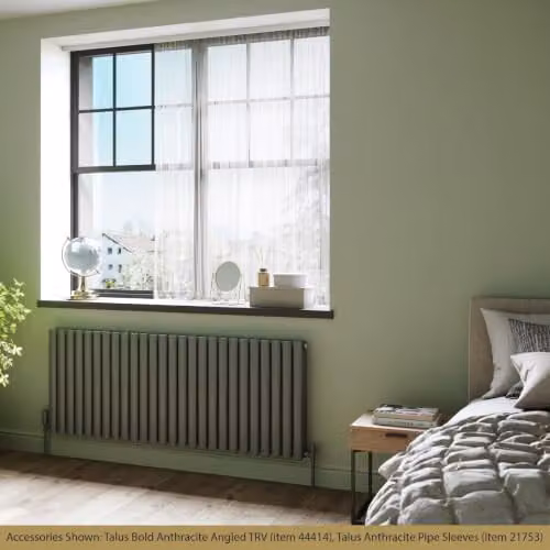 UK Radiators Omeara Anthracite Elliptical Tube Horizontal Designer Double Panel Radiator W: 150.8 cm, H: 60 cm – 3