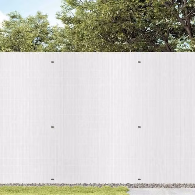 Berkfield Home Durable Double-Sided Garden Fence, White PVC, H: 180 cm x W: 5 m