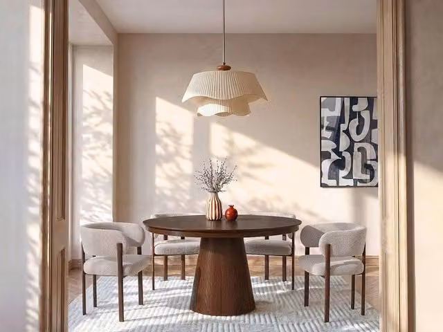 Vente-unique Extendable Oval Dining Table in Ash Veneer, Dark Natural Walnut Finish