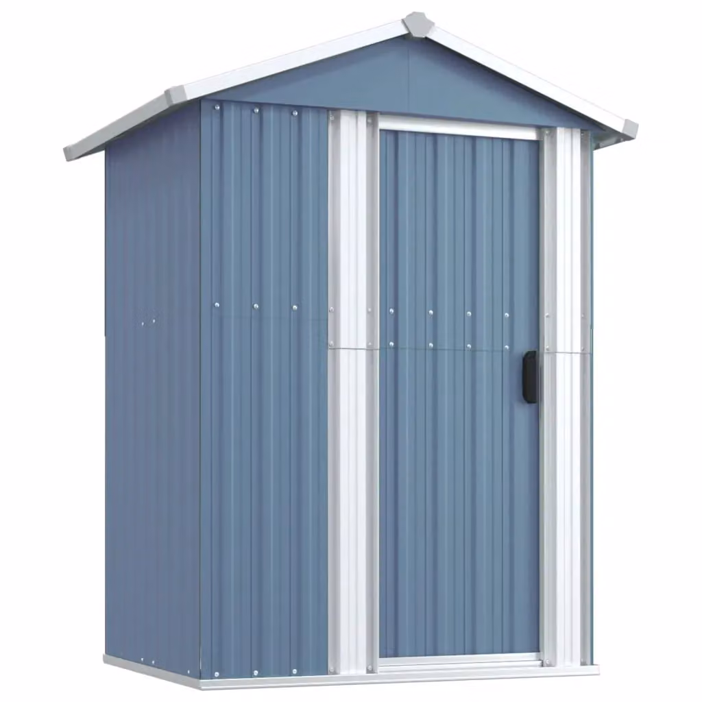 Berkfield Home Grey Galvanised Steel Gable Garden Shed W/D/H: 126 x 97.5 x 177 cm – 2