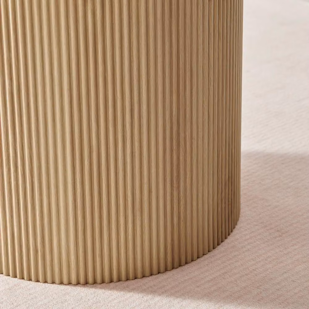 FurnitureboxUK Penrose Round Wooden Pedestal Dining Table in Brown, Diameter: 120 cm – 2