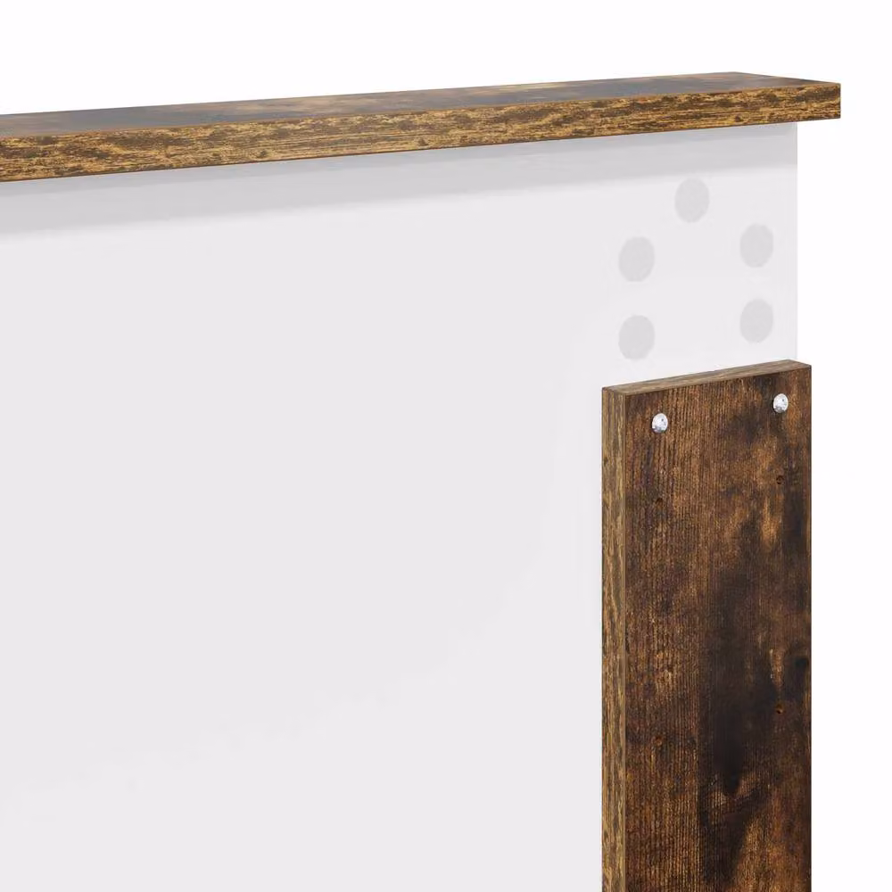 Berkfield Home Bed Frame in Smoked Oak Brown, Solid Pine and Engineered Wood, W: 135 cm, L: 190 cm – 5