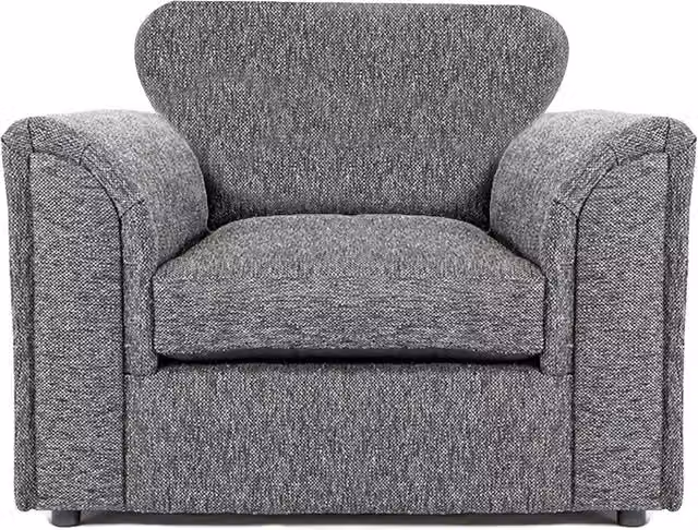 Byron Dundee Chenille Fabric Single Seater Armchair in Grey by Furnishings For Less UK