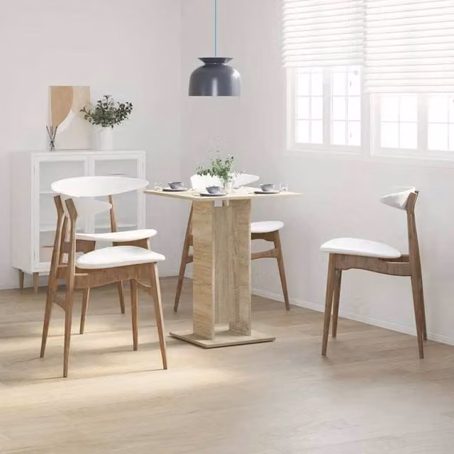 Berkfield Home Sonoma Oak Bistro Table in Brown, W/D/H: 60 x 60 x 75 cm