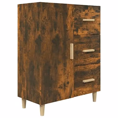 vidaXL Modern Smoked Oak Sideboard in Brown, W/D/H: 69.5 x 33 x 90 cm