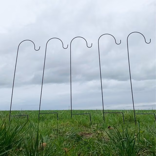 Selections Black Metal Shepherds Crook Garden Border Hook (1m)