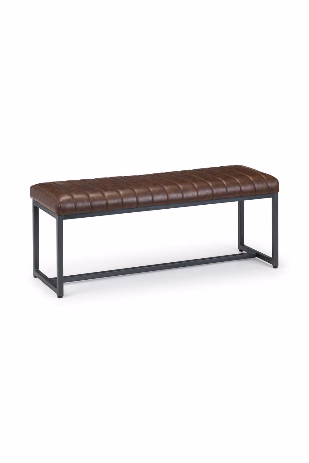 Julian Bowen Brooklyn 2 Seater Upholstered Dining Bench in Brown Faux Leather – 4