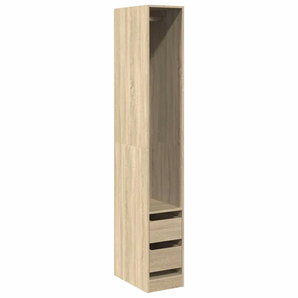 Berkfield Home Sonoma Oak Wardrobe in Brown, W/D/H: 30 x 50 x 200 cm – 2
