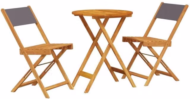 Berkfield Home 3 Piece Bistro Set in Anthracite Grey Acacia Wood