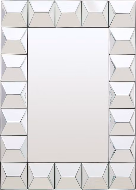 Fifty Five South Orsina Taranto Geometric Rectangular Wall Mirror in Silver – 1