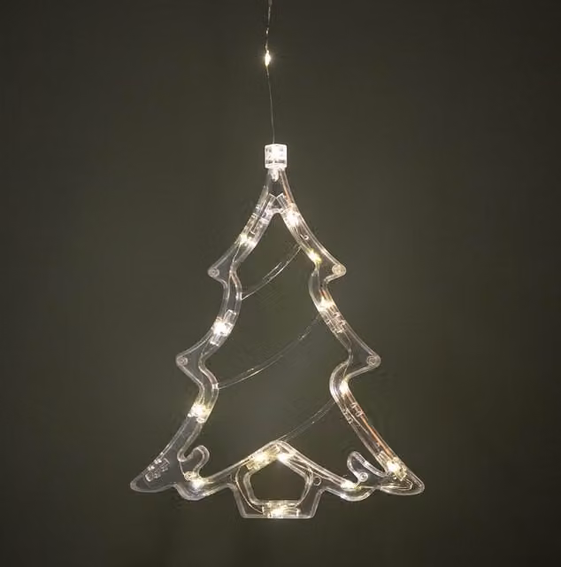 Samuel Alexander White Geometric Star Christmas Tree Window Decoration with Warm White LEDs, 20 cm – 1