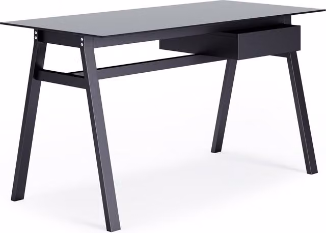Alphason Richmond Modern Lacquered Writing Desk with Drawer Unit in Black