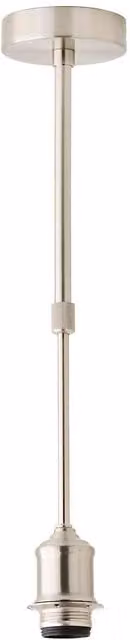 ValueLights Shaw Adjustable Drop Solid Bar Pendant Ceiling Light Fitting in Silver – 1