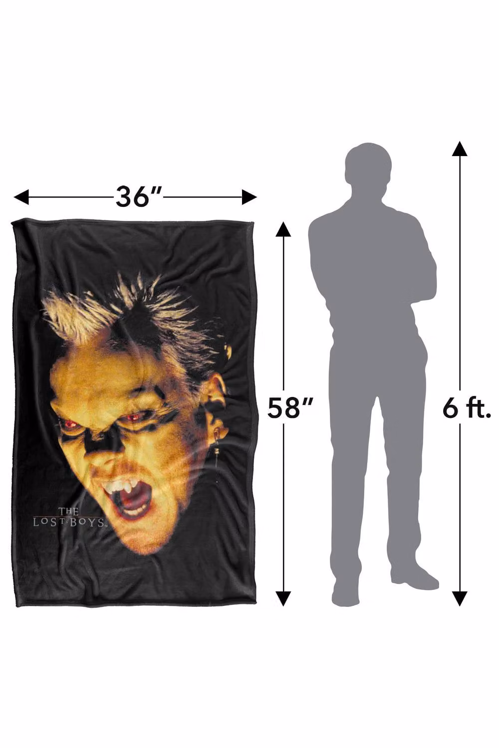 Warner Bros. The Losts Vampire David Large Face Super Soft Silky Touch Throw Blanket, Extra Large, Multicolour and Black – 3