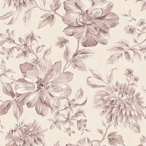 Fine Decor Isabella Floral Botanical Wallpaper Roll, Pink, Washable, Non-Woven