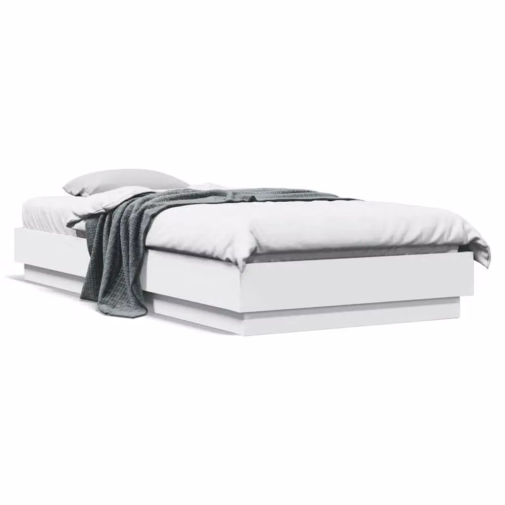 Berkfield Home White Engineered Wood Bed Frame W: 90 cm, D: 200 cm – 2
