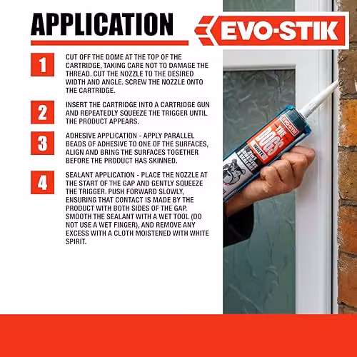Evo-Stik Multipurpose Adhesive and Sealant, White, 290ml – 4