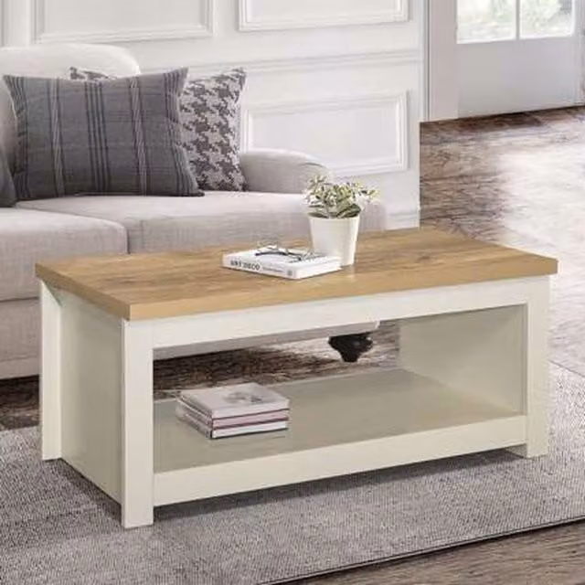 Birlea Highgate Modern Rectangular Coffee Table in Oak and Beige