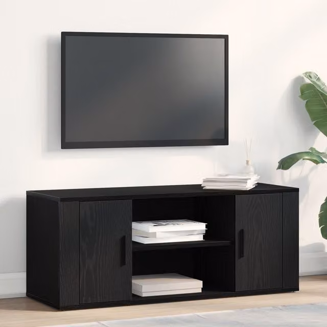 Berkfield Home Modern Black Oak TV Cabinet W/D/H: 100 x 35 x 40 cm – 1