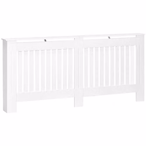 HOMCOM Slatted MDF Radiator Cover Painted Cabinet in White W/D/H: 172 x 19 x 81 cm