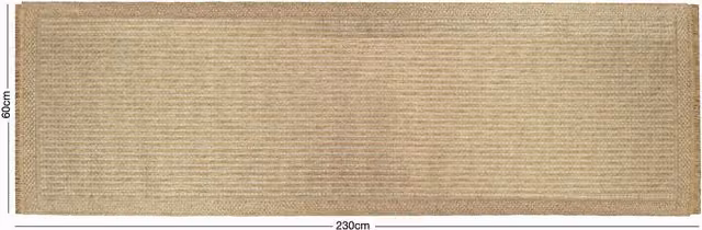 Arthouse Jute Effect Woven Rectangular Rug in Beige and Yellow, W: 230 cm, D: 60 cm