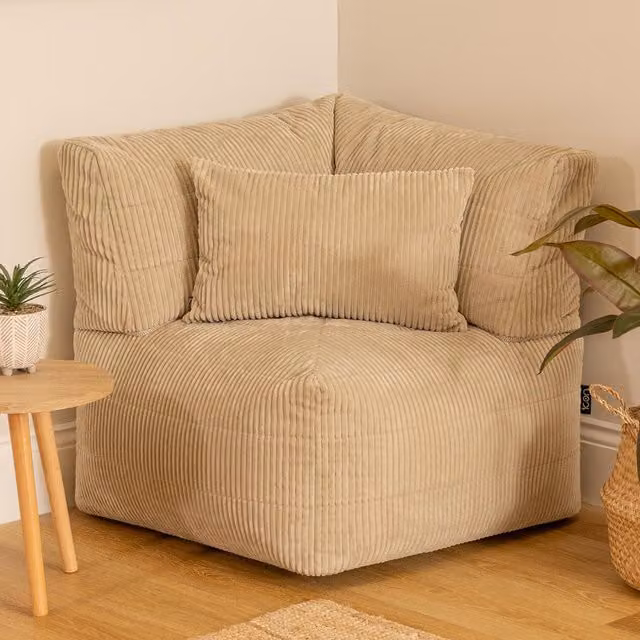ICON Noa Corner Sofa in Stone Jumbo Cord