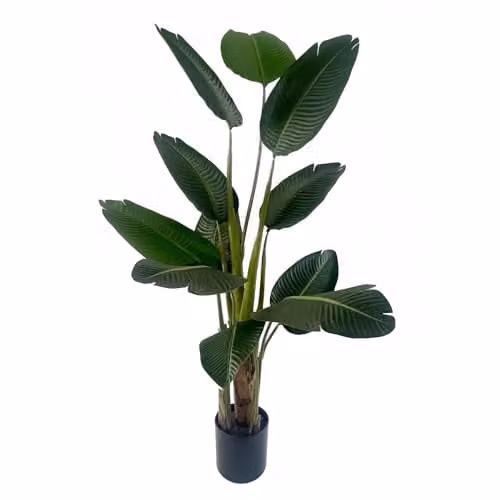 Leaf Design UK Realistic Potted Artificial Green Palm Tree, H 120 cm x W 50 cm x D 50 cm – 1
