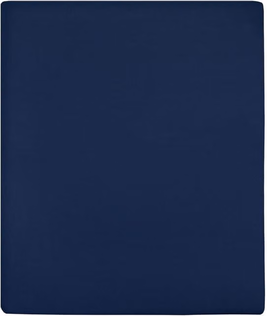 Berkfield Home Navy Blue Cotton Jersey Fitted Sheet, W/D/H: 90 x 200 cm