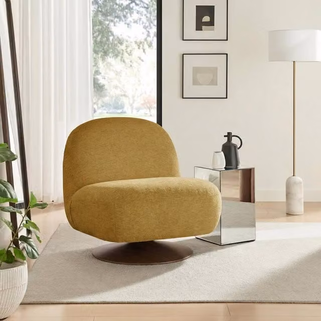 FurnitureboxUK Tilda Fabric Accent Chair in Yellow – 1