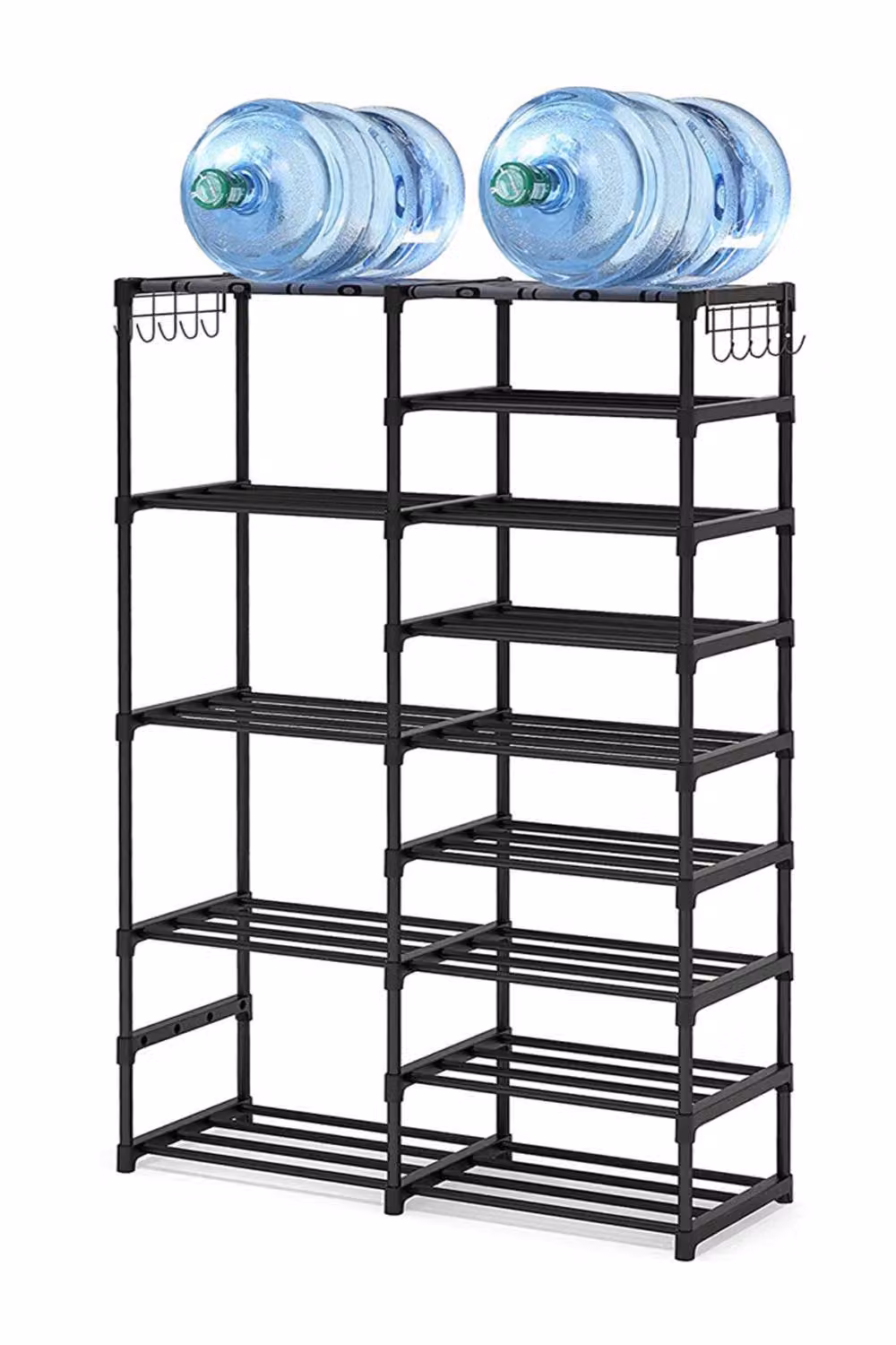 H&O Direct 9-Tier Large Metal Shoe Rack in Matt Black – 2