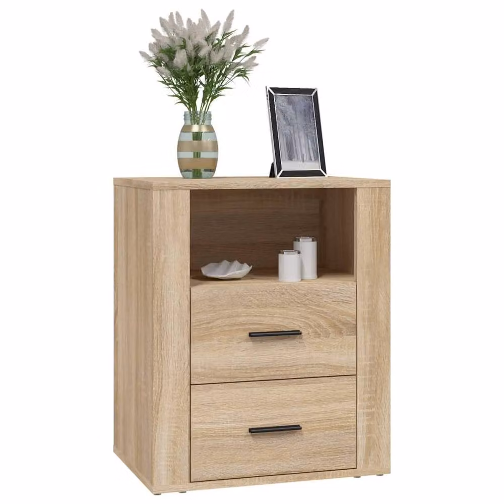 Berkfield Home Classic Bedside Cabinet in Sonoma Oak, Brown, W/D/H: 50 x 36 x 60 cm – 3