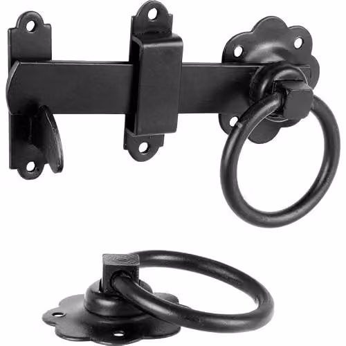 Hardware-Solutions Plain Ring Gate Latch in Black – 1